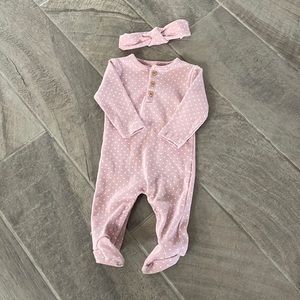 Chelsea & Violet Footies with bow